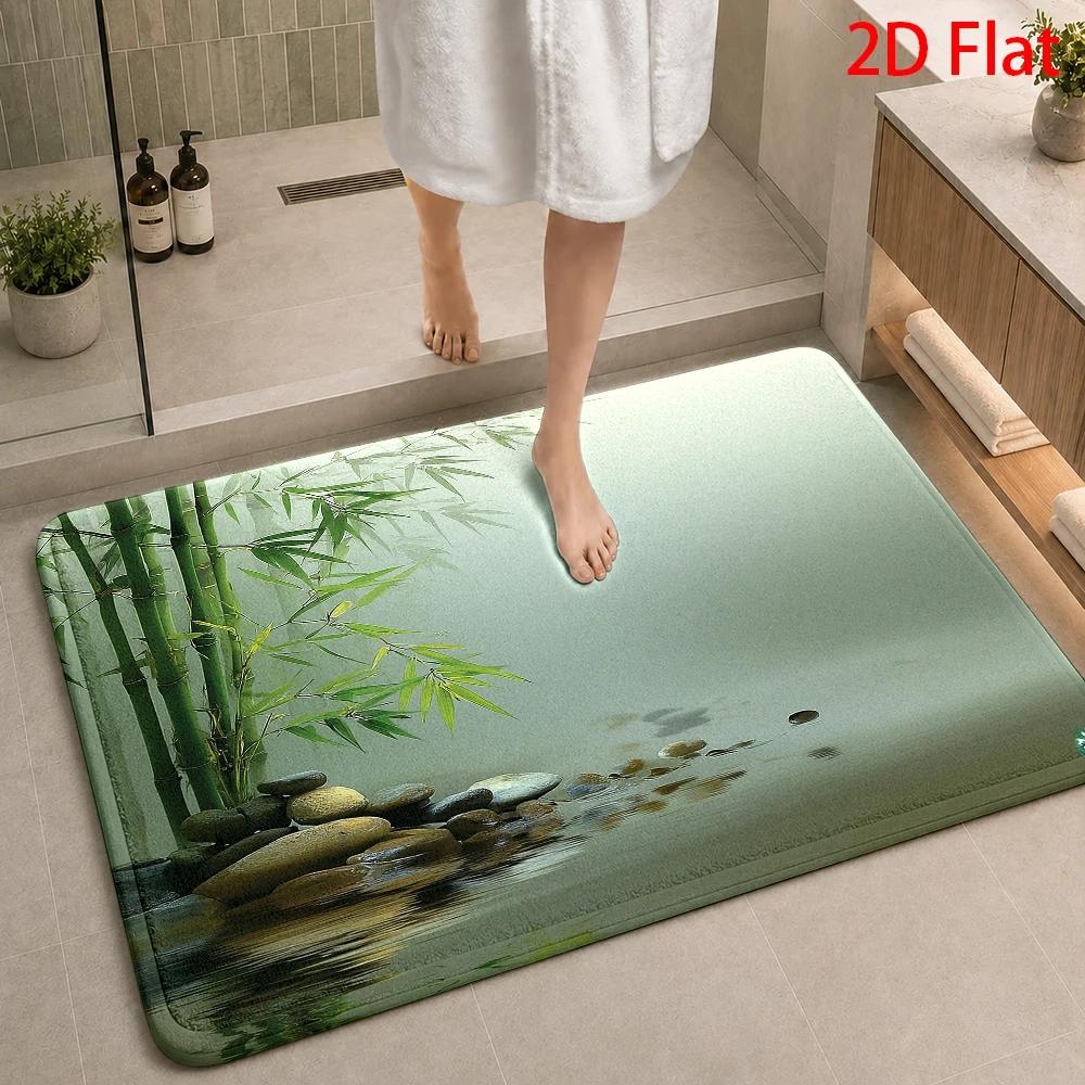 Bamboo Bath Mat - Tapete de Banheiro Impermeável de Bambu
