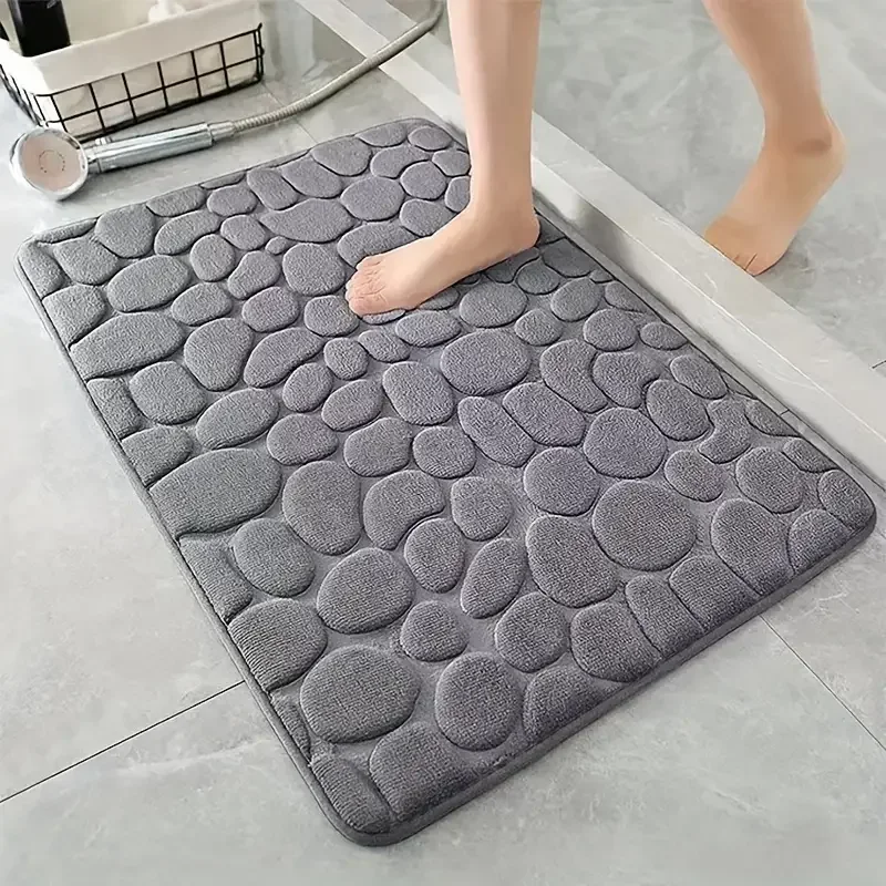 Bamboo Bath Mat - 3d antiderrapante tapete do banheiro paralelepípedos