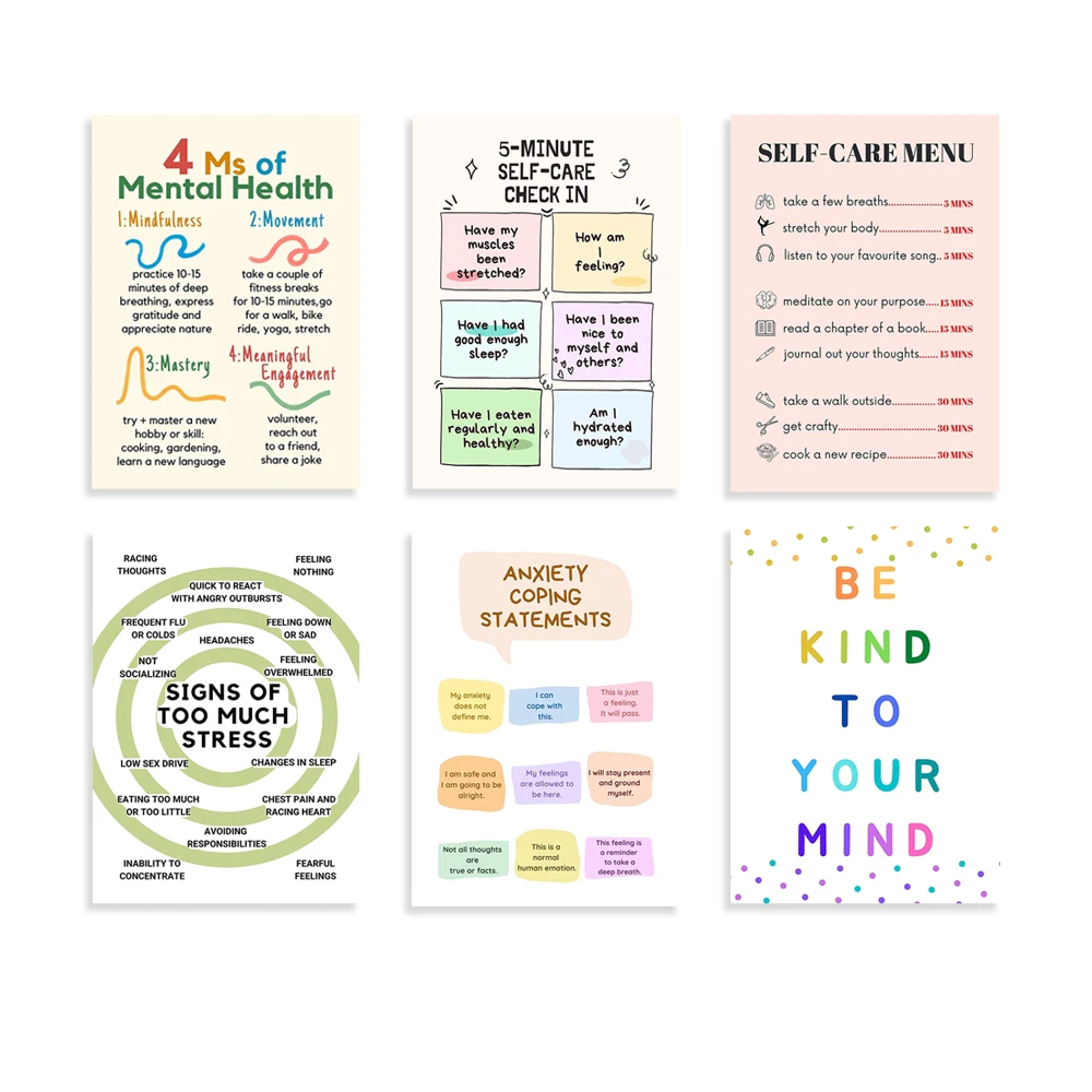 Self Care Check In Poster, Men - Therapy Health And Wellness avaliação e preço