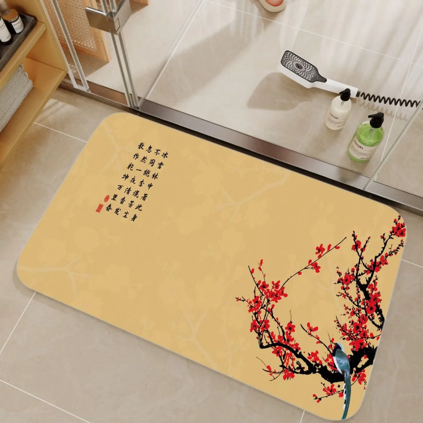 Tapete de banho VIKAMA, feito  - Bamboo Bath Mat avaliação e preço